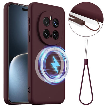 Honor Magic7 Pro Shockproof Silicone MagSafe Phone Case with Microfibre Lining Magnetic Cover