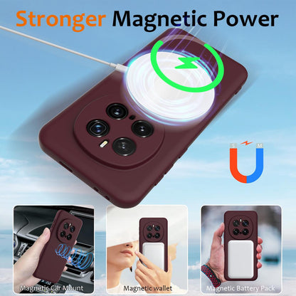 Honor Magic7 Pro Shockproof Silicone MagSafe Phone Case with Microfibre Lining Magnetic Cover
