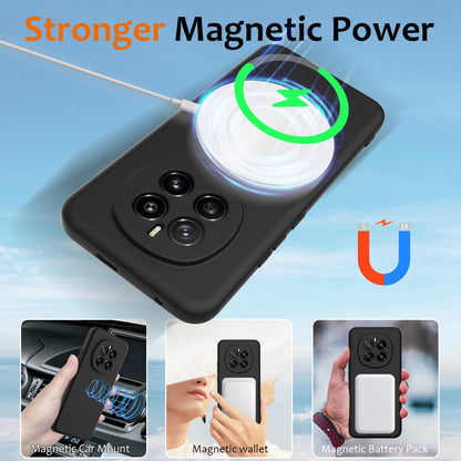 Honor Magic7 Shockproof Silicone MagSafe Phone Case with Microfibre Lining Magnetic Cover