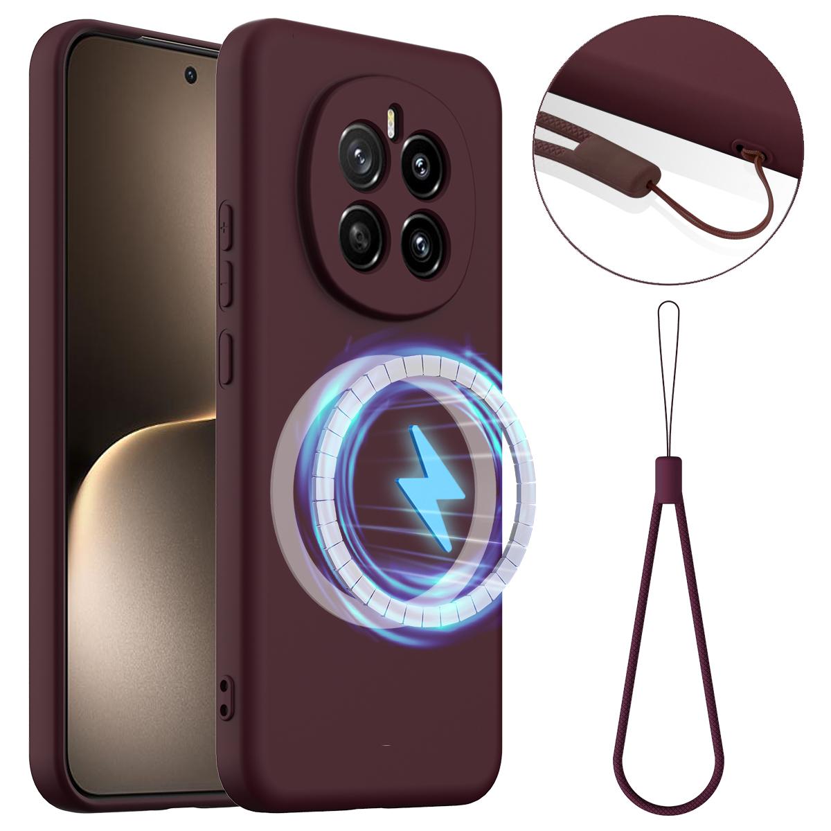 Honor Magic7 Shockproof Silicone MagSafe Phone Case with Microfibre Lining Magnetic Cover