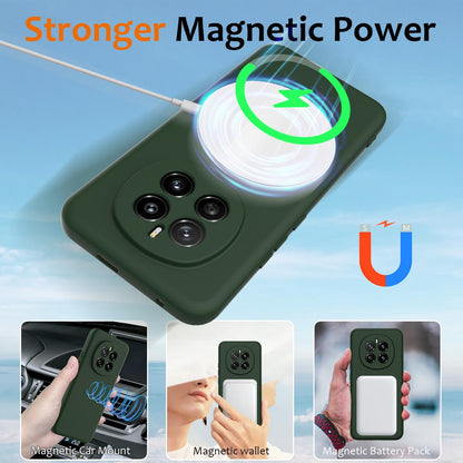 Honor Magic7 Shockproof Silicone MagSafe Phone Case with Microfibre Lining Magnetic Cover