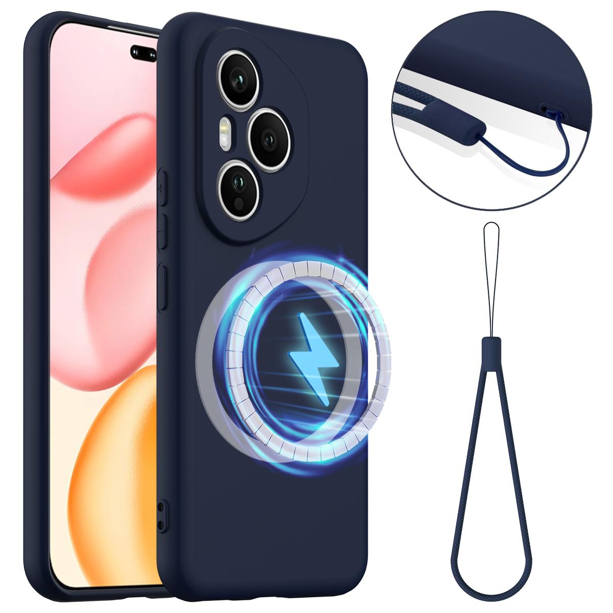 Honor 400 Pro Global 160.8mm Shockproof Silicone MagSafe Phone Case with Microfibre Lining Magnetic Cover