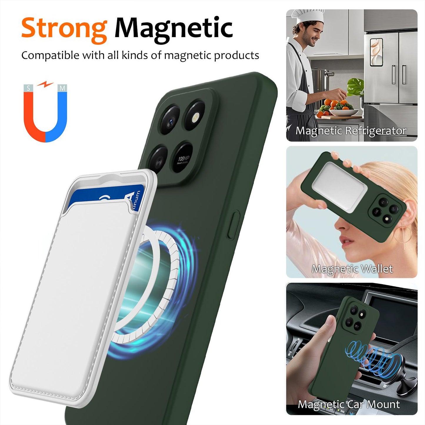 Honor X7d Shockproof Silicone MagSafe Phone Case with Microfibre Lining Magnetic Cover