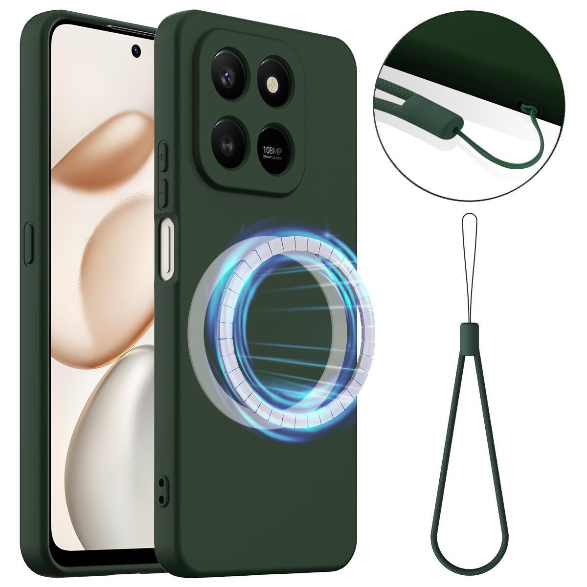 Honor X7d Shockproof Silicone MagSafe Phone Case with Microfibre Lining Magnetic Cover