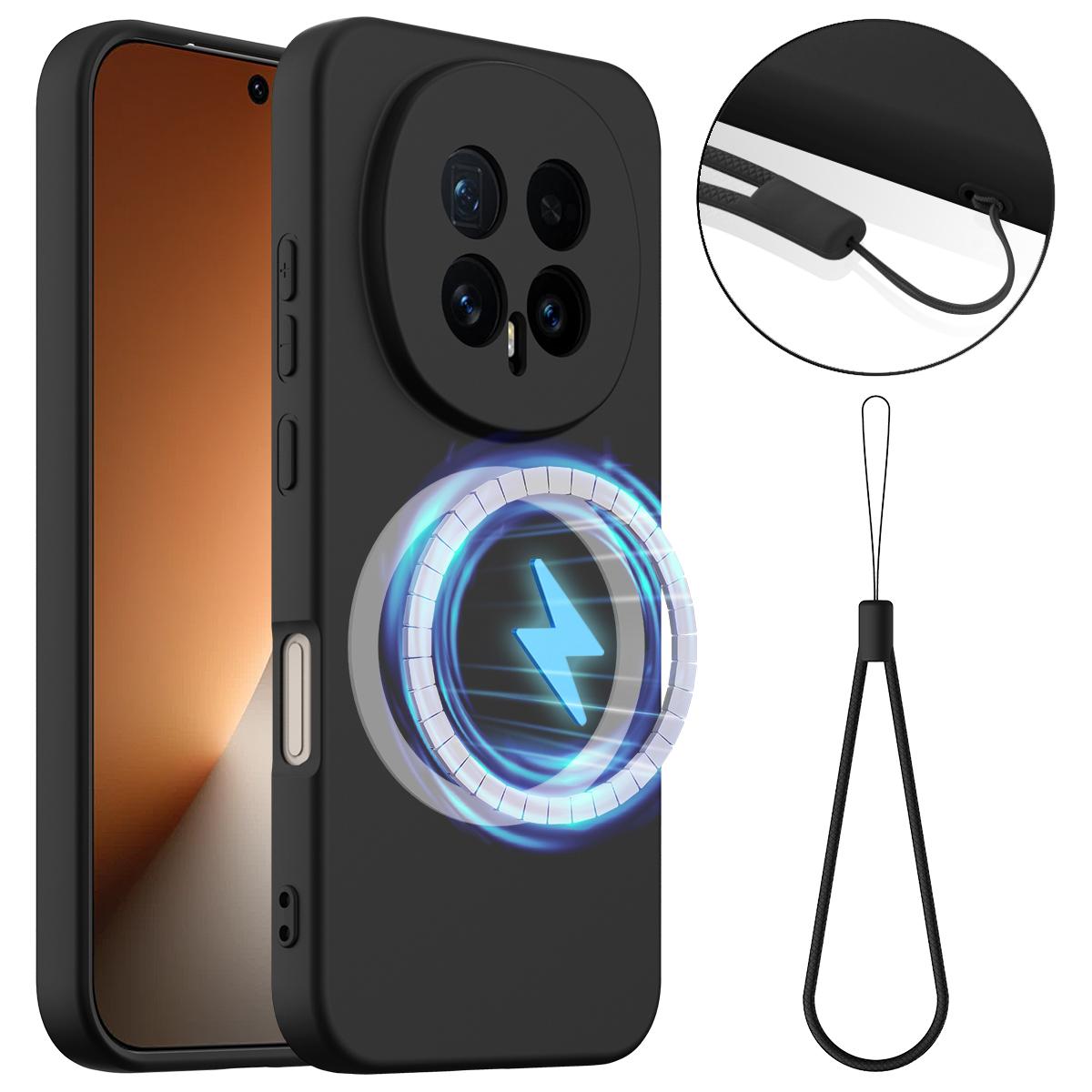 Honor Magic8 Shockproof Silicone MagSafe Phone Case with Microfibre Lining Magnetic Cover