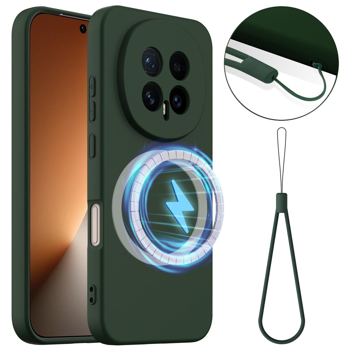 Honor Magic8 Shockproof Silicone MagSafe Phone Case with Microfibre Lining Magnetic Cover