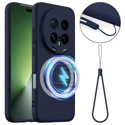 Honor Magic8 Pro Shockproof Silicone MagSafe Phone Case with Microfibre Lining Magnetic Cover