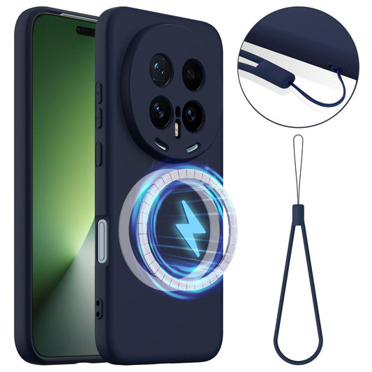 Honor Magic8 Pro Shockproof Silicone MagSafe Phone Case with Microfibre Lining Magnetic Cover
