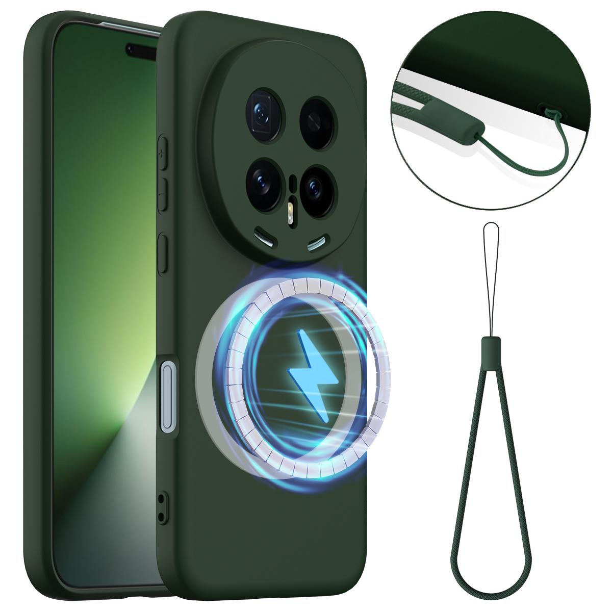 Honor Magic8 Pro Shockproof Silicone MagSafe Phone Case with Microfibre Lining Magnetic Cover