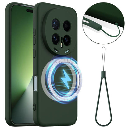 Honor Magic8 Pro Shockproof Silicone MagSafe Phone Case with Microfibre Lining Magnetic Cover