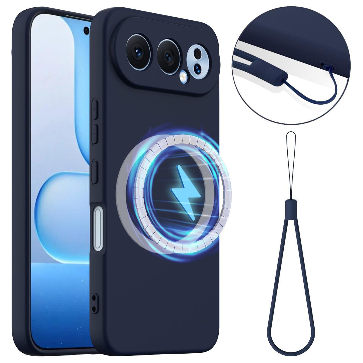 Honor 500 Pro Global 155.8mm Shockproof Silicone MagSafe Phone Case with Microfibre Lining Magnetic Cover