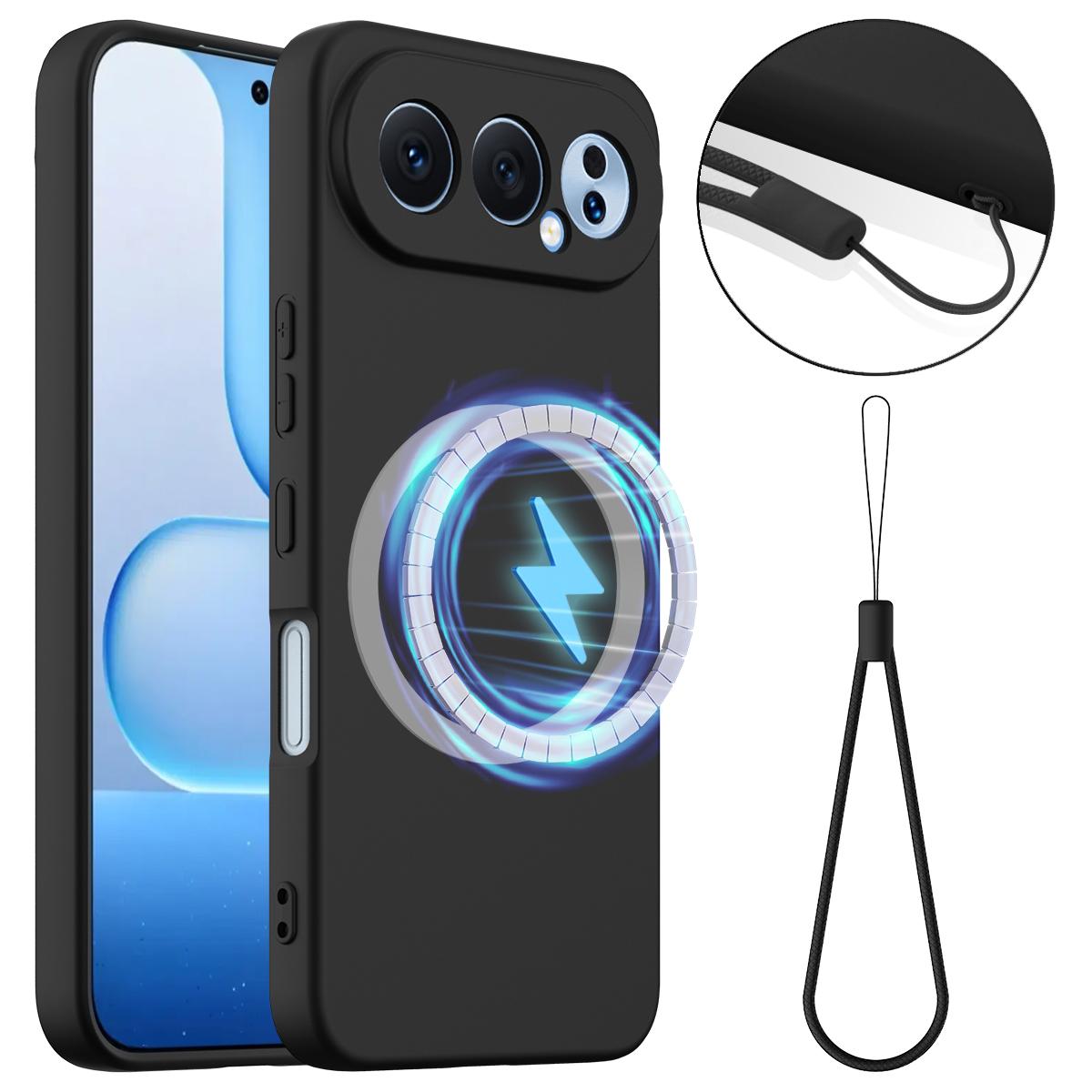 Honor 500 Pro Global 155.8mm Shockproof Silicone MagSafe Phone Case with Microfibre Lining Magnetic Cover