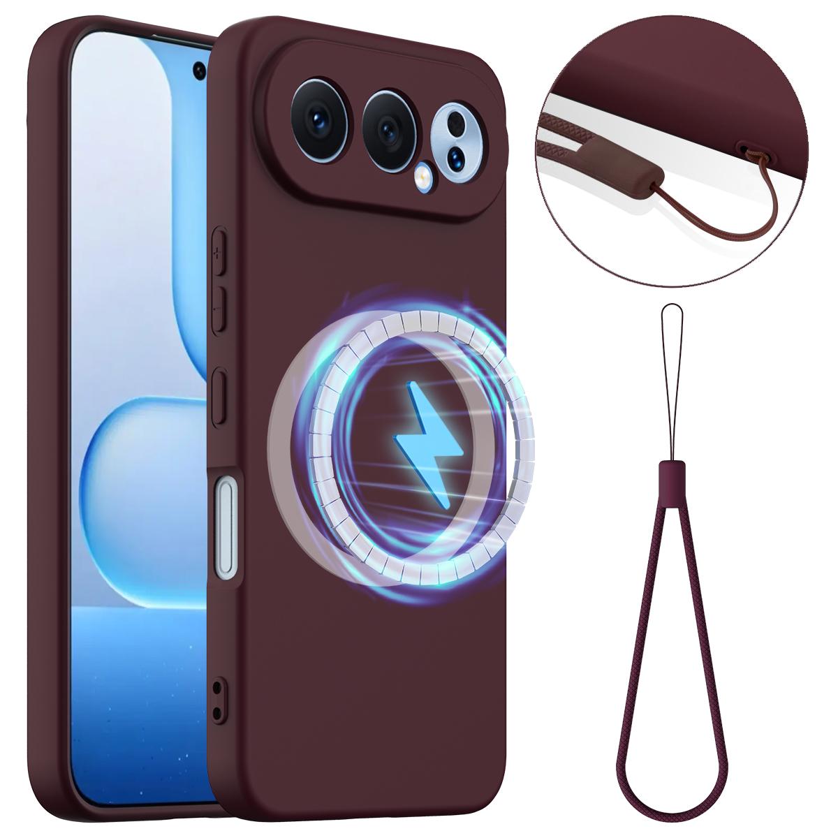 Honor 500 Pro Global 155.8mm Shockproof Silicone MagSafe Phone Case with Microfibre Lining Magnetic Cover
