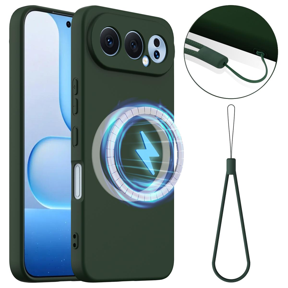 Honor 500 Pro Global 155.8mm Shockproof Silicone MagSafe Phone Case with Microfibre Lining Magnetic Cover