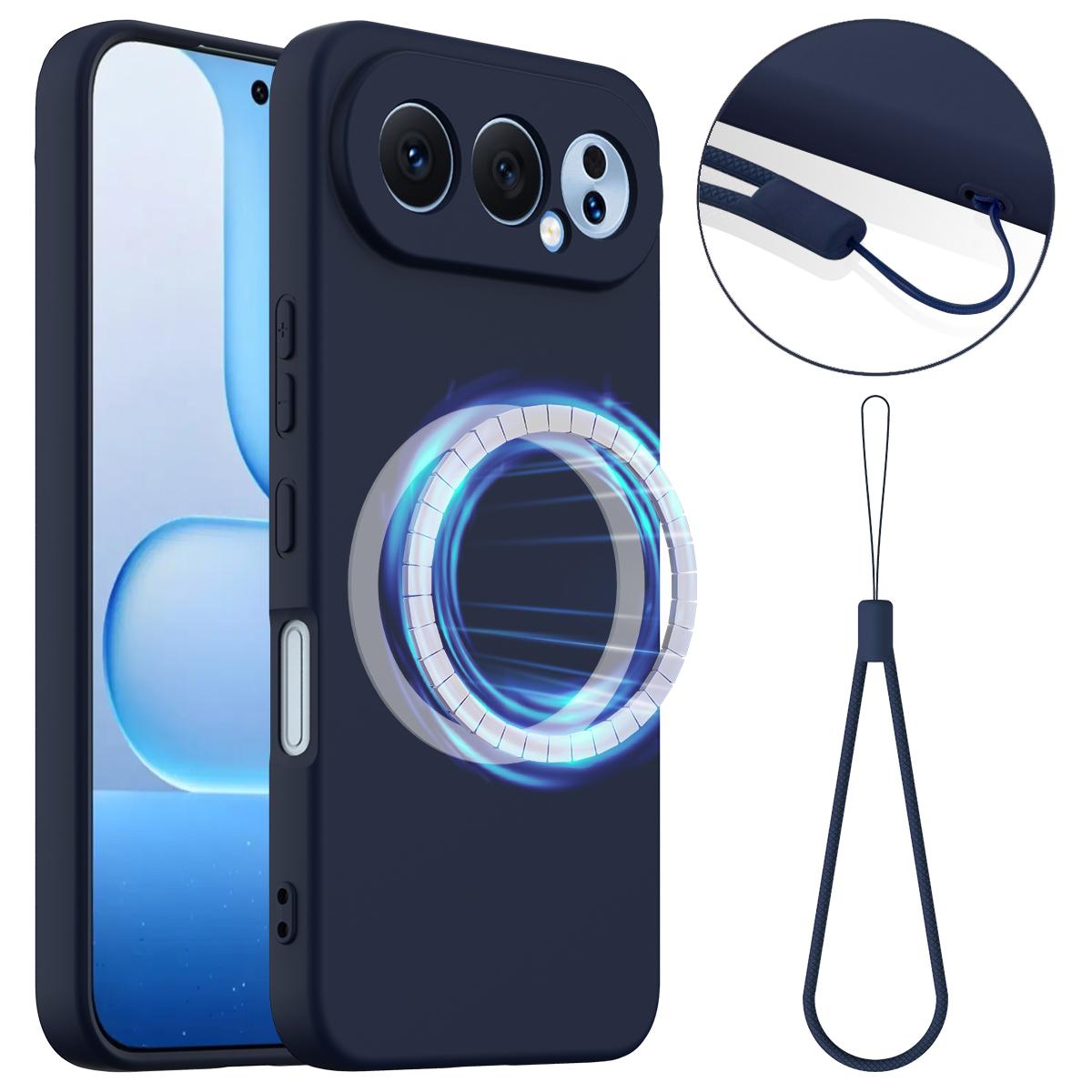 Honor 500 Global 155.8mm Shockproof Silicone MagSafe Phone Case with Microfibre Lining Magnetic Cover