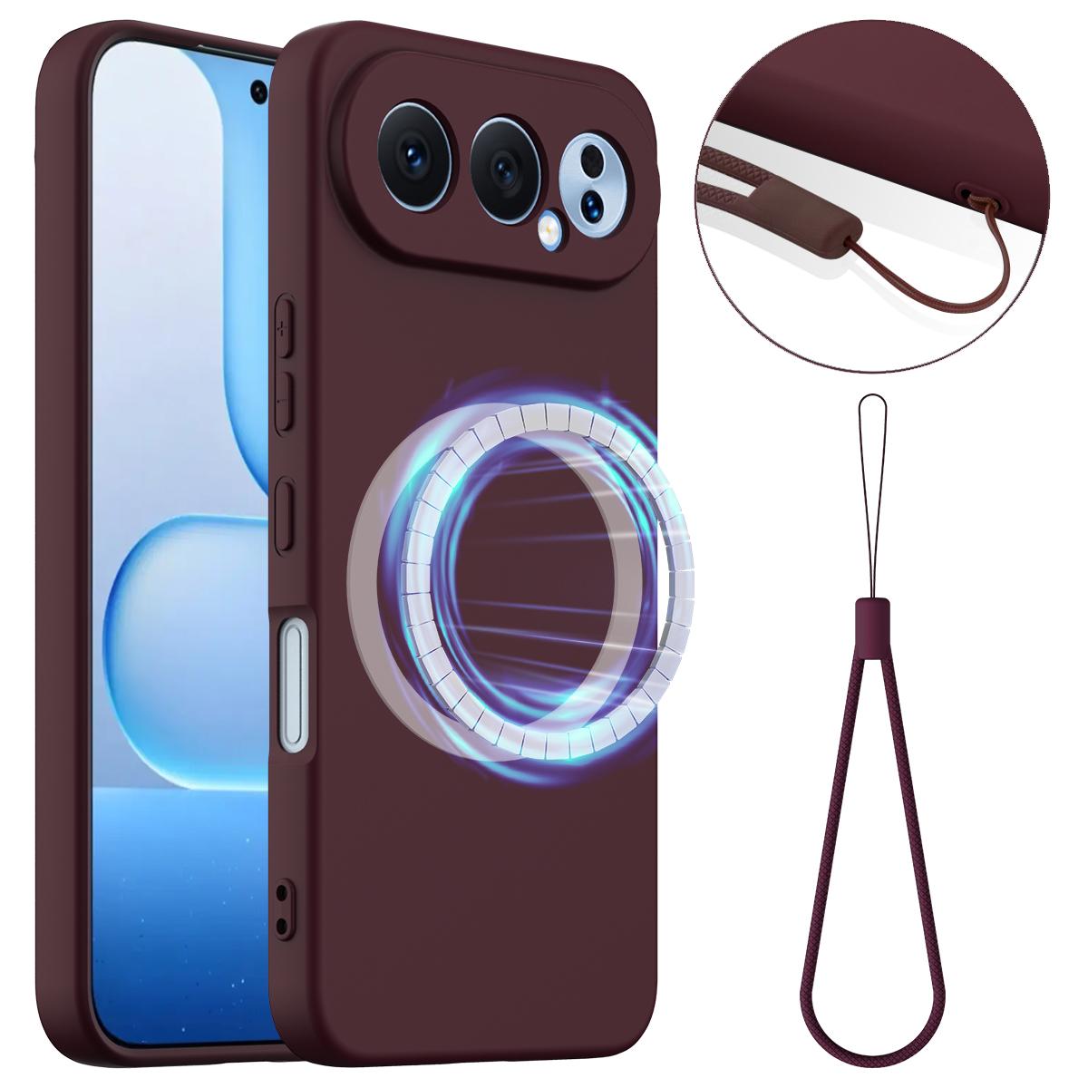 Honor 500 Global 155.8mm Shockproof Silicone MagSafe Phone Case with Microfibre Lining Magnetic Cover