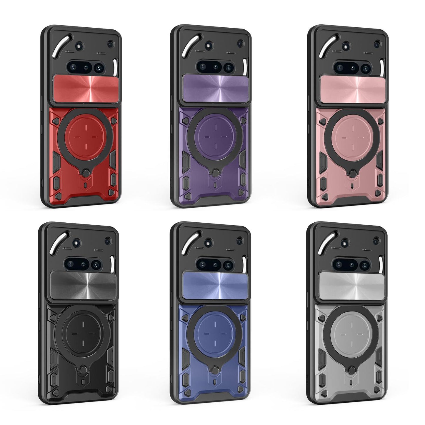 Nothing Phone 3a Magnetic Holder CD Texture Sliding Camshield Phone Case, TPU PC Shockproof Cover
