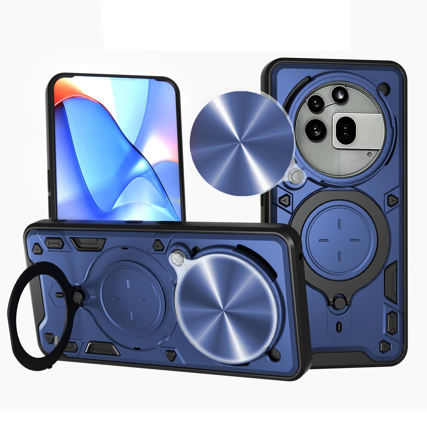 Nothing Phone 3a Pro Magnetic Holder CD Texture Sliding Camshield Phone Case, TPU PC Shockproof Cover