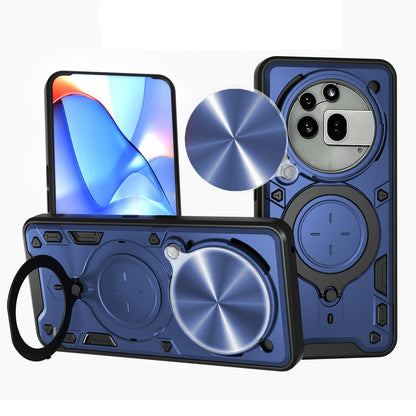 Nothing Phone 3a Pro Magnetic Holder CD Texture Sliding Camshield Phone Case, TPU PC Shockproof Cover