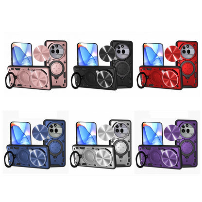 Nothing Phone 3a Pro Magnetic Holder CD Texture Sliding Camshield Phone Case, TPU PC Shockproof Cover