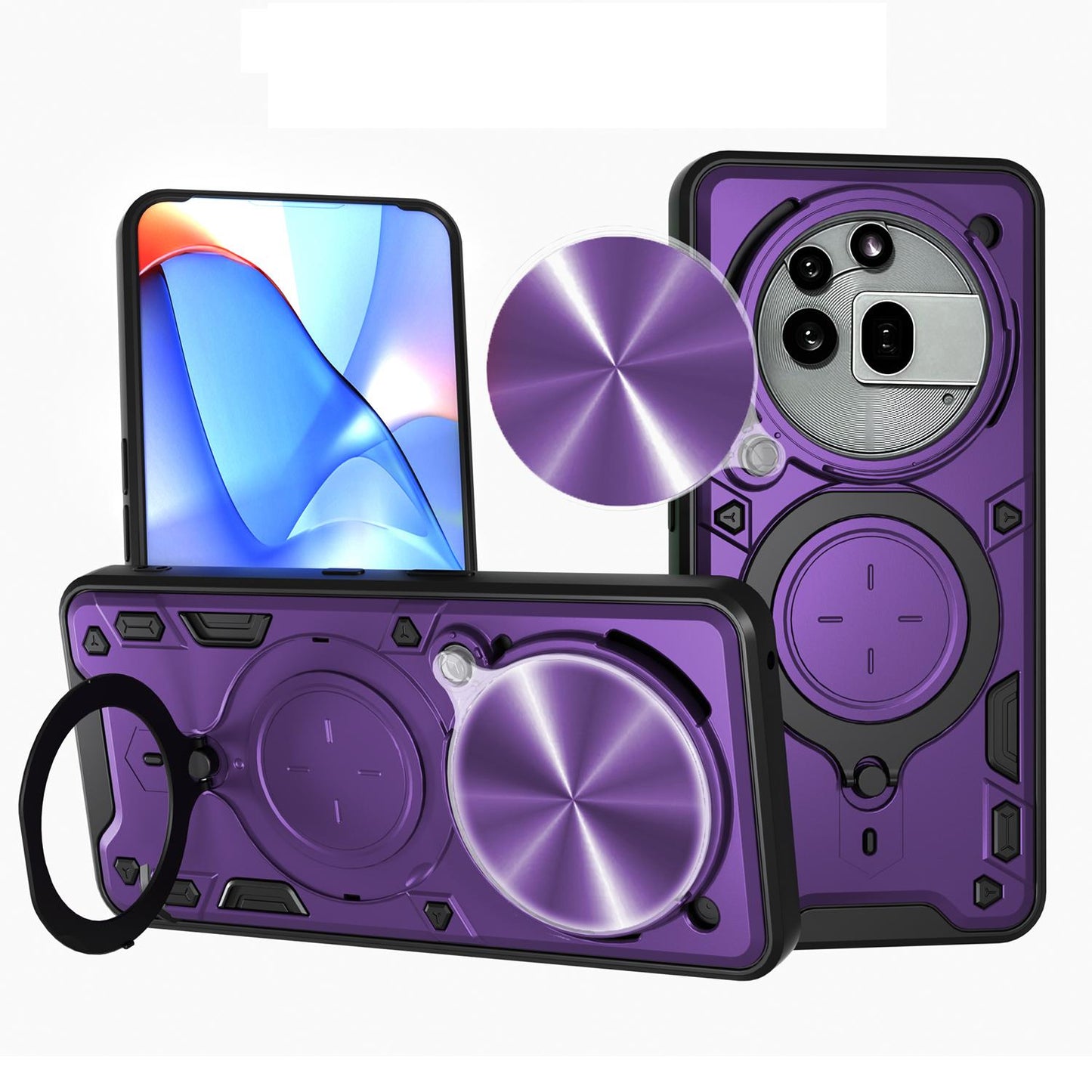 Nothing Phone 3a Pro Magnetic Holder CD Texture Sliding Camshield Phone Case, TPU PC Shockproof Cover