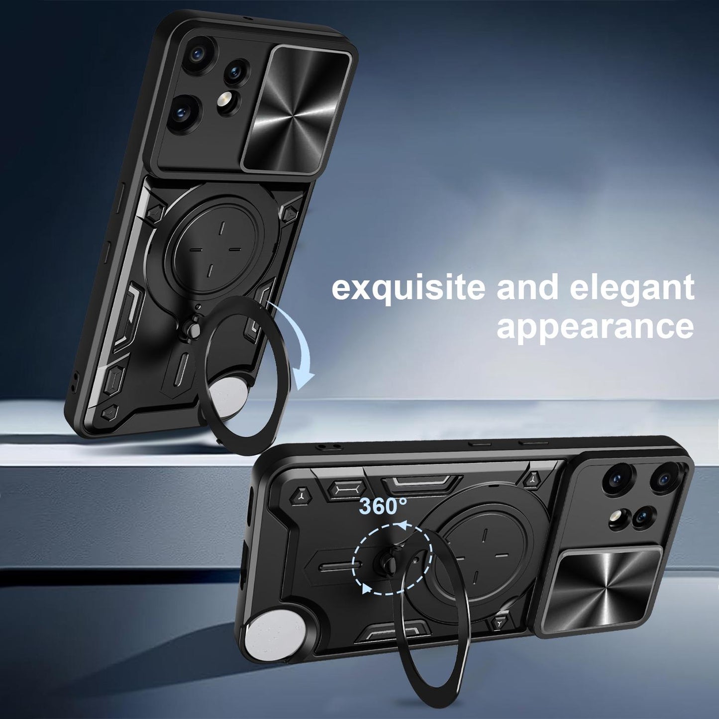 Nothing CMF Phone 2 Pro Magnetic Holder CD Texture Sliding Camshield Phone Case, TPU PC Shockproof Cover