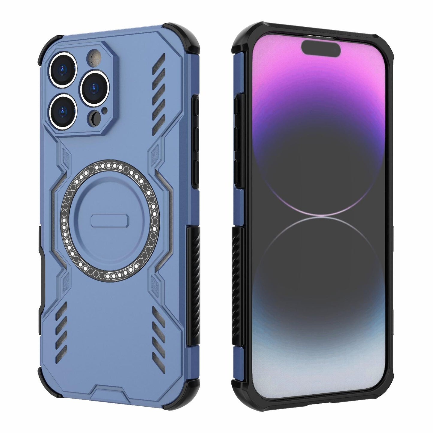 Apple iPhone 16 Pro Max Butterfly Armor MagSafe Magnetic Ring Shockproof Protective Phone Case with Stand