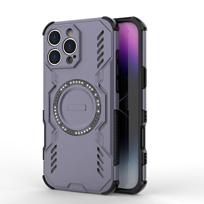 Apple iPhone 16 Pro Max Butterfly Armor MagSafe Magnetic Ring Shockproof Protective Phone Case with Stand