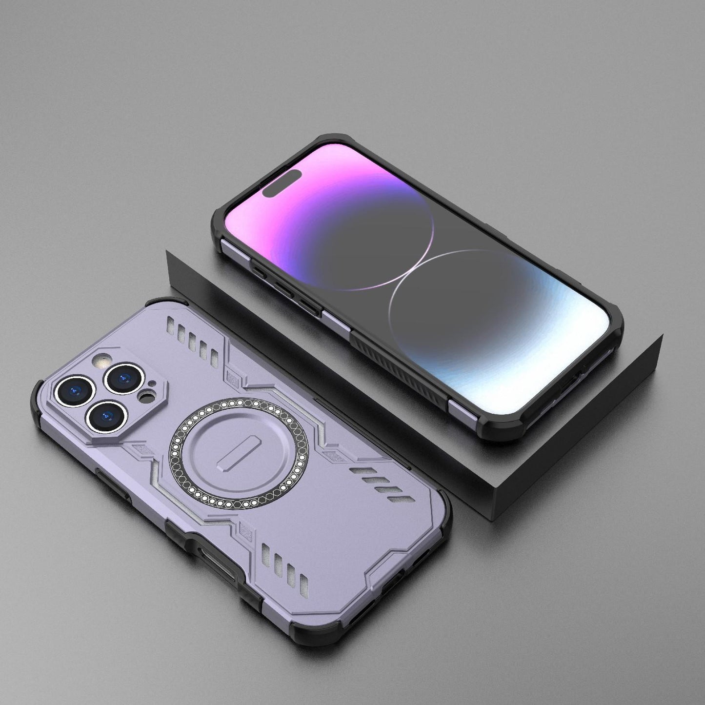 Apple iPhone 16 Pro Max Butterfly Armor MagSafe Magnetic Ring Shockproof Protective Phone Case with Stand