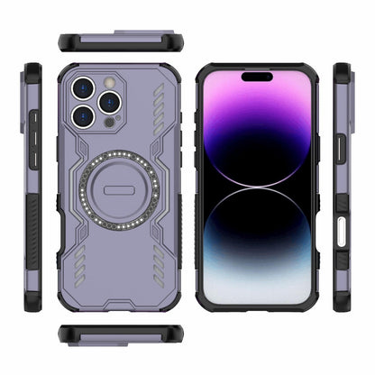 Apple iPhone 16 Pro Max Butterfly Armor MagSafe Magnetic Ring Shockproof Protective Phone Case with Stand