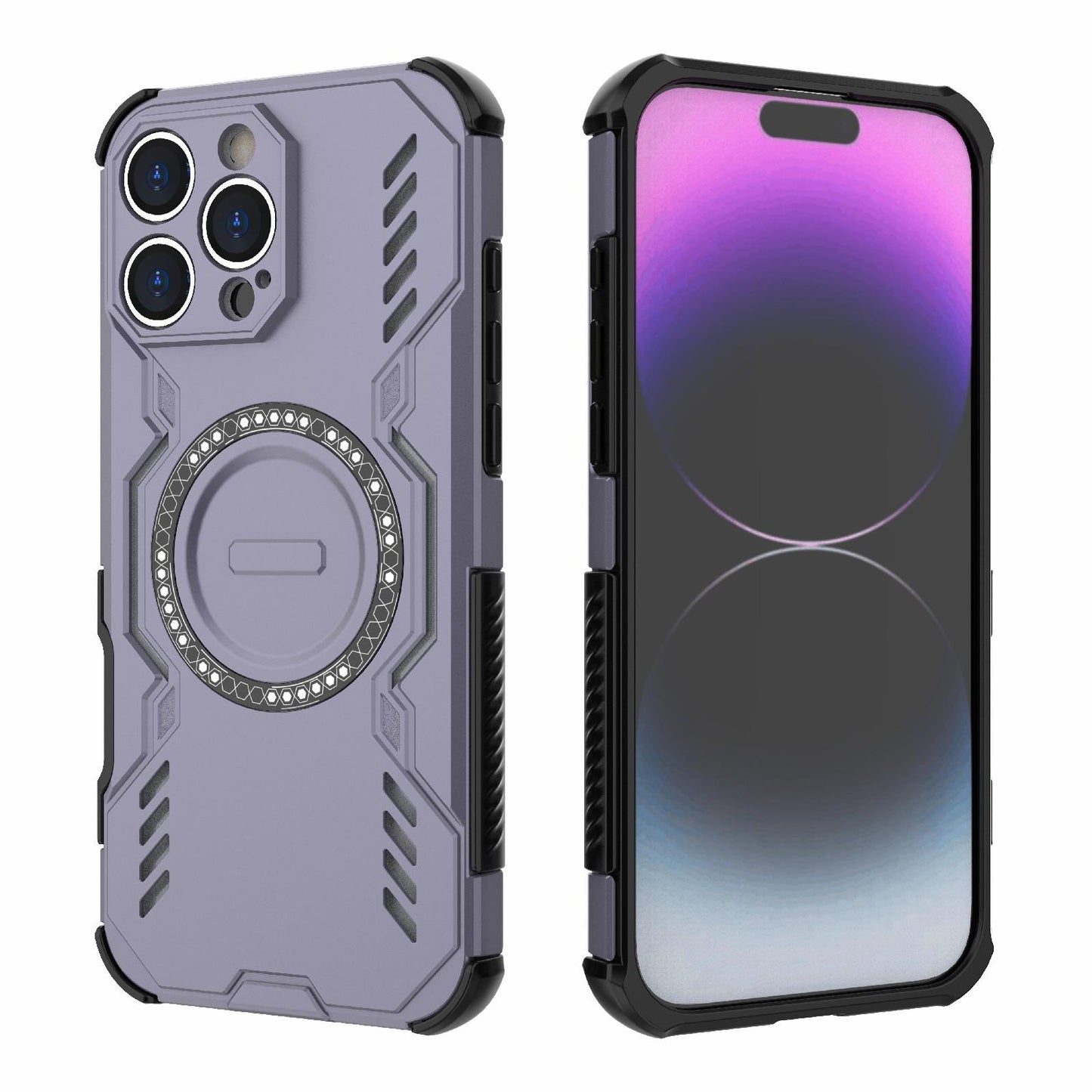 Apple iPhone 16 Pro Max Butterfly Armor MagSafe Magnetic Ring Shockproof Protective Phone Case with Stand