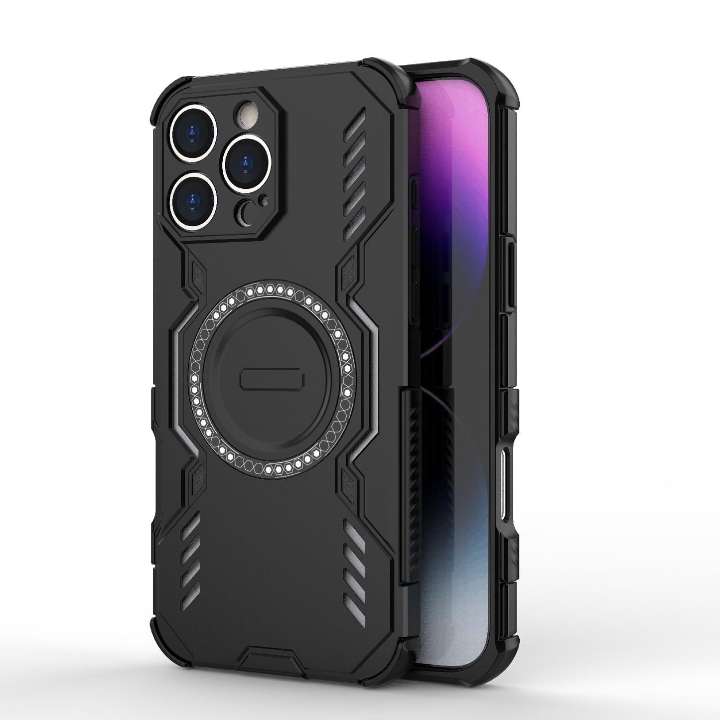 Apple iPhone 16 Pro Max Butterfly Armor MagSafe Magnetic Ring Shockproof Protective Phone Case with Stand