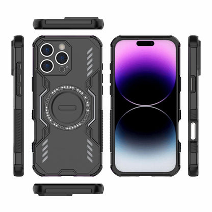 Apple iPhone 16 Pro Max Butterfly Armor MagSafe Magnetic Ring Shockproof Protective Phone Case with Stand