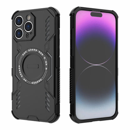 Apple iPhone 16 Pro Max Butterfly Armor MagSafe Magnetic Ring Shockproof Protective Phone Case with Stand