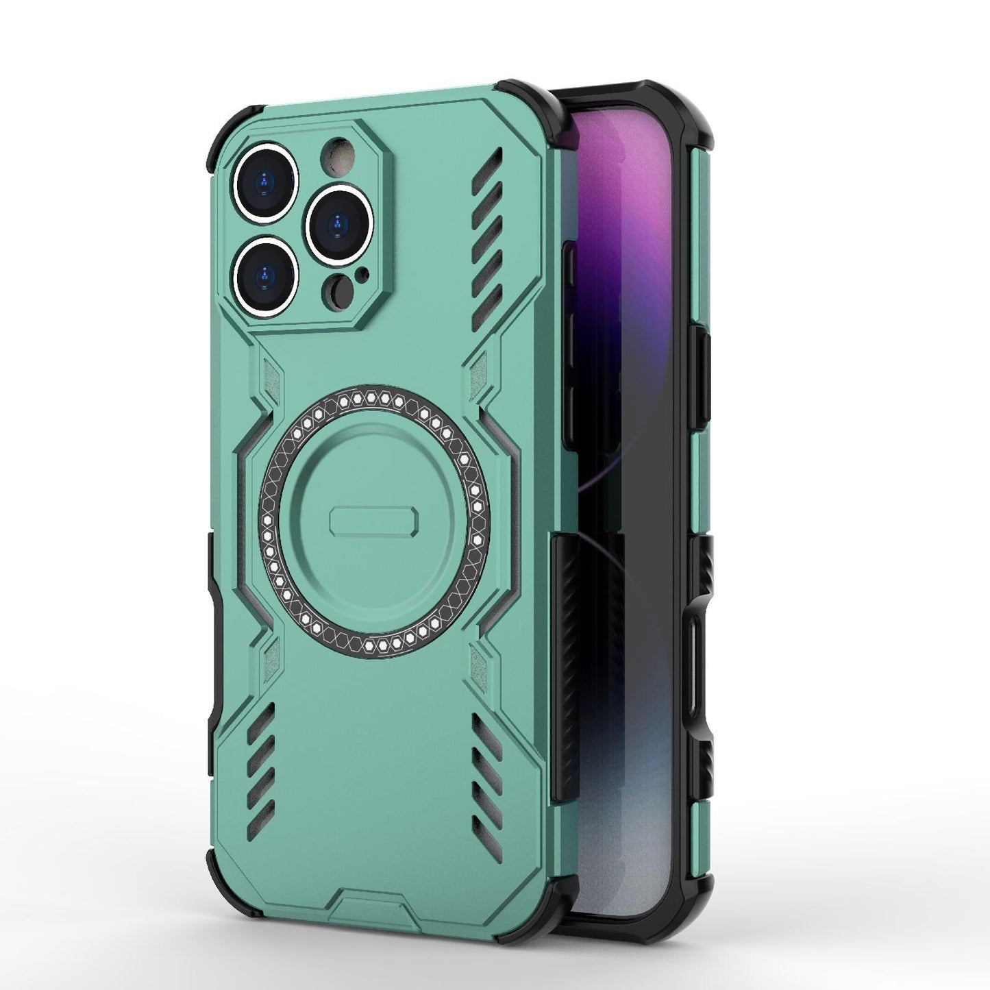 Apple iPhone 16 Pro Max Butterfly Armor MagSafe Magnetic Ring Shockproof Protective Phone Case with Stand