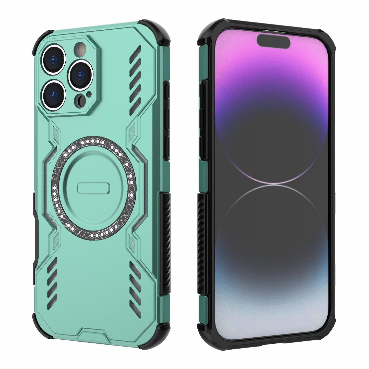 Apple iPhone 16 Pro Max Butterfly Armor MagSafe Magnetic Ring Shockproof Protective Phone Case with Stand
