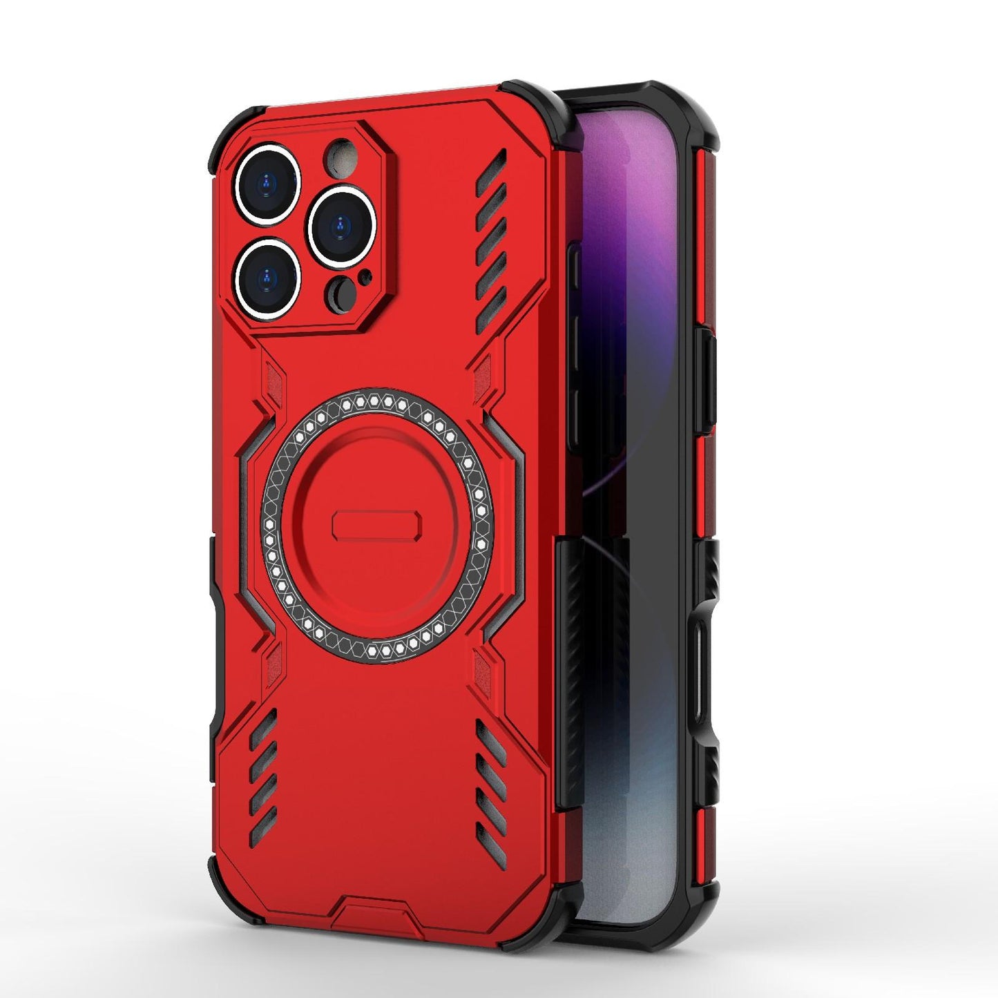 Apple iPhone 16 Pro Max Butterfly Armor MagSafe Magnetic Ring Shockproof Protective Phone Case with Stand
