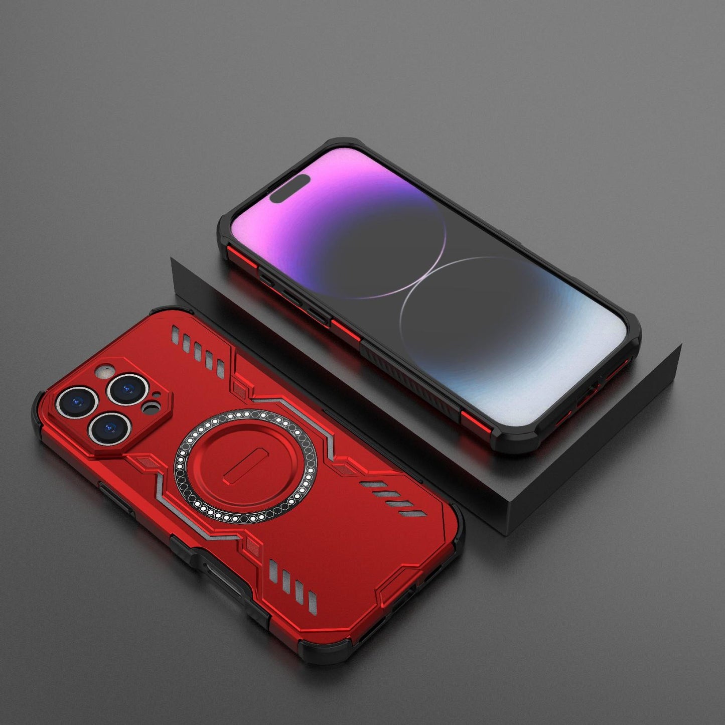 Apple iPhone 16 Pro Max Butterfly Armor MagSafe Magnetic Ring Shockproof Protective Phone Case with Stand