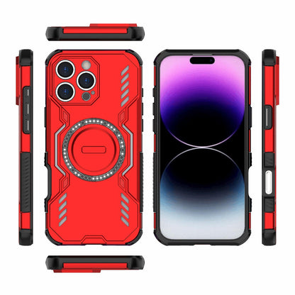Apple iPhone 16 Pro Max Butterfly Armor MagSafe Magnetic Ring Shockproof Protective Phone Case with Stand