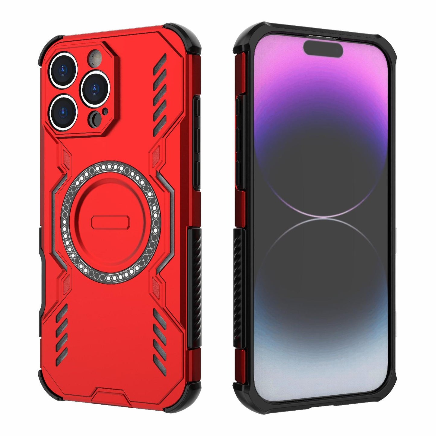 Apple iPhone 16 Pro Max Butterfly Armor MagSafe Magnetic Ring Shockproof Protective Phone Case with Stand