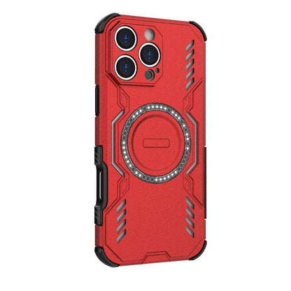 Apple iPhone 16 Pro Max Butterfly Armor MagSafe Magnetic Ring Shockproof Protective Phone Case with Stand