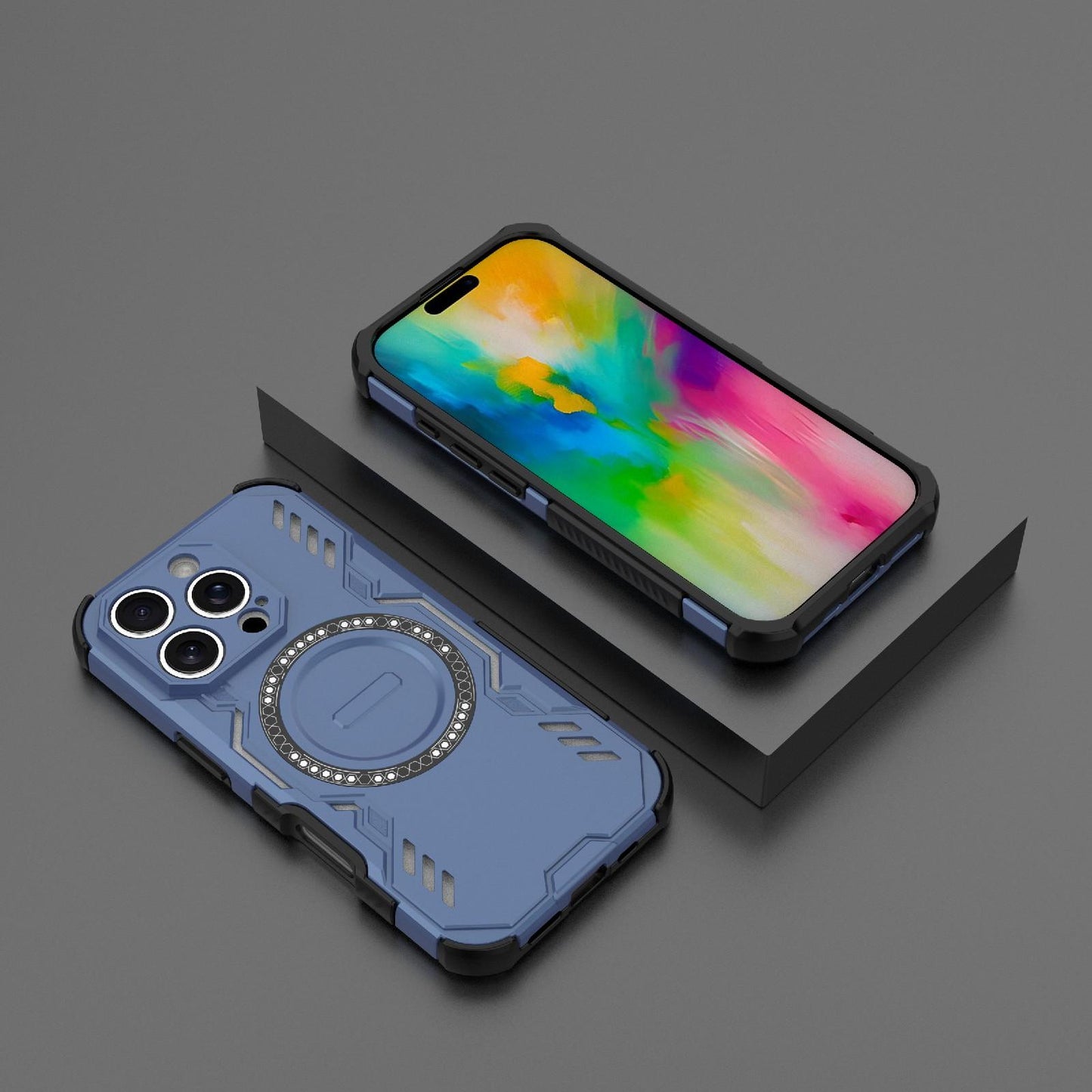 Apple iPhone 16 Pro Butterfly Armor MagSafe Magnetic Ring Shockproof Protective Phone Case with Stand