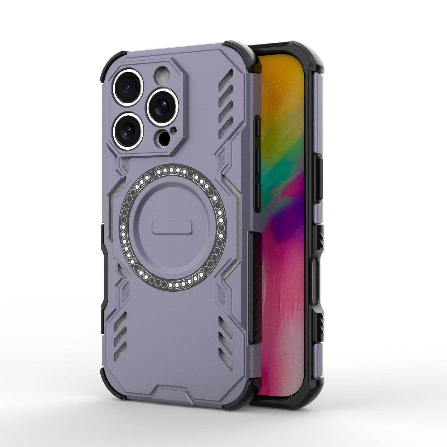 Apple iPhone 16 Pro Butterfly Armor MagSafe Magnetic Ring Shockproof Protective Phone Case with Stand