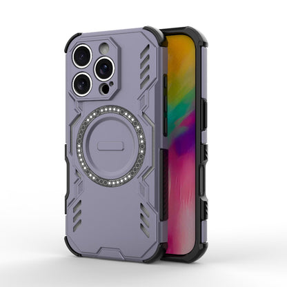 Apple iPhone 16 Pro Butterfly Armor MagSafe Magnetic Ring Shockproof Protective Phone Case with Stand