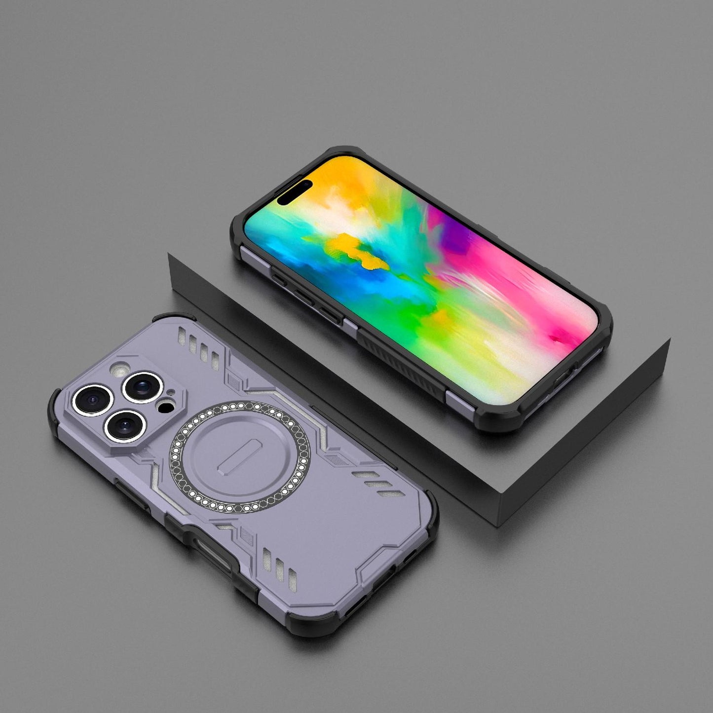 Apple iPhone 16 Pro Butterfly Armor MagSafe Magnetic Ring Shockproof Protective Phone Case with Stand