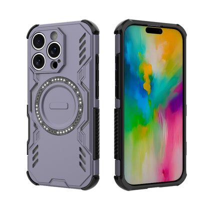 Apple iPhone 16 Pro Butterfly Armor MagSafe Magnetic Ring Shockproof Protective Phone Case with Stand