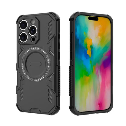 Apple iPhone 16 Pro Butterfly Armor MagSafe Magnetic Ring Shockproof Protective Phone Case with Stand