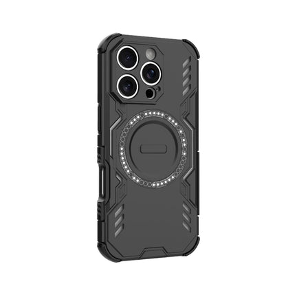 Apple iPhone 16 Pro Butterfly Armor MagSafe Magnetic Ring Shockproof Protective Phone Case with Stand