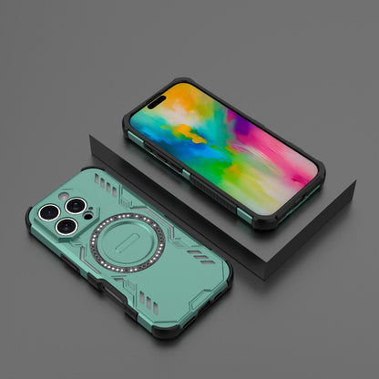 Apple iPhone 16 Pro Butterfly Armor MagSafe Magnetic Ring Shockproof Protective Phone Case with Stand