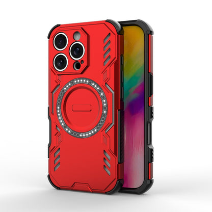 Apple iPhone 16 Pro Butterfly Armor MagSafe Magnetic Ring Shockproof Protective Phone Case with Stand